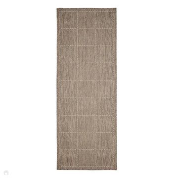 Flatweave Gel Check Latte Runner-Melrose-Rug Love - The Most Loved Rug Store